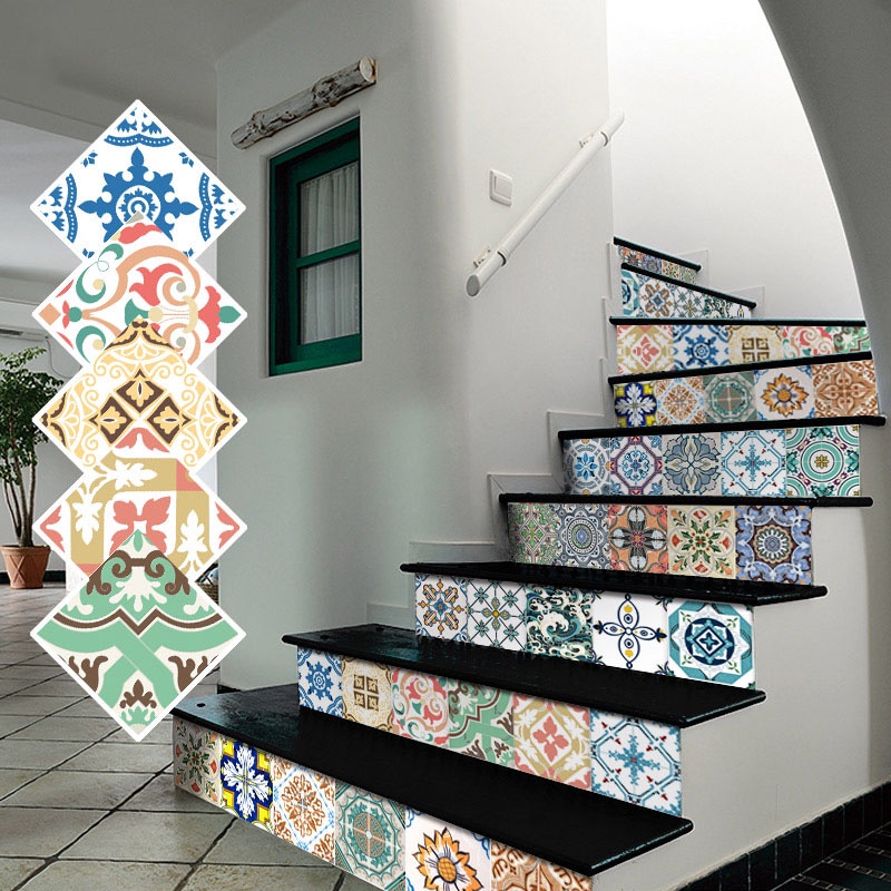 10 Pcs10*10cm Pvc Wall Stickers Tile Stickers Bathroom Waterproof Wear ...