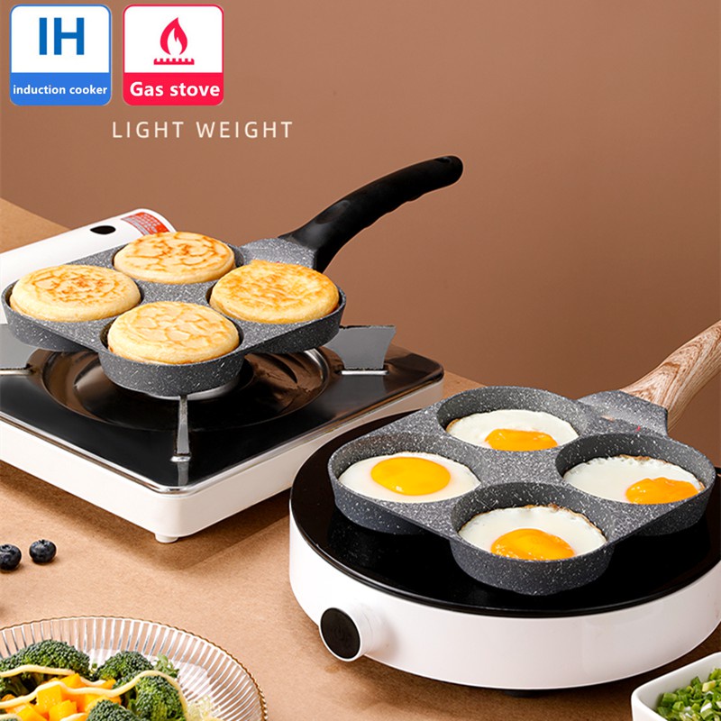 4/7 Cups Pancakes Frying Pans Breakfast Egg Pan Durable Non-stick Pan Holes  Cooking Egg Ham Pans Pancak Maker Pan Cookware