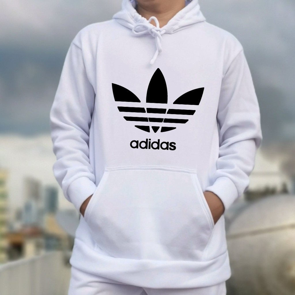 Adidas hoodie jacket white best sale