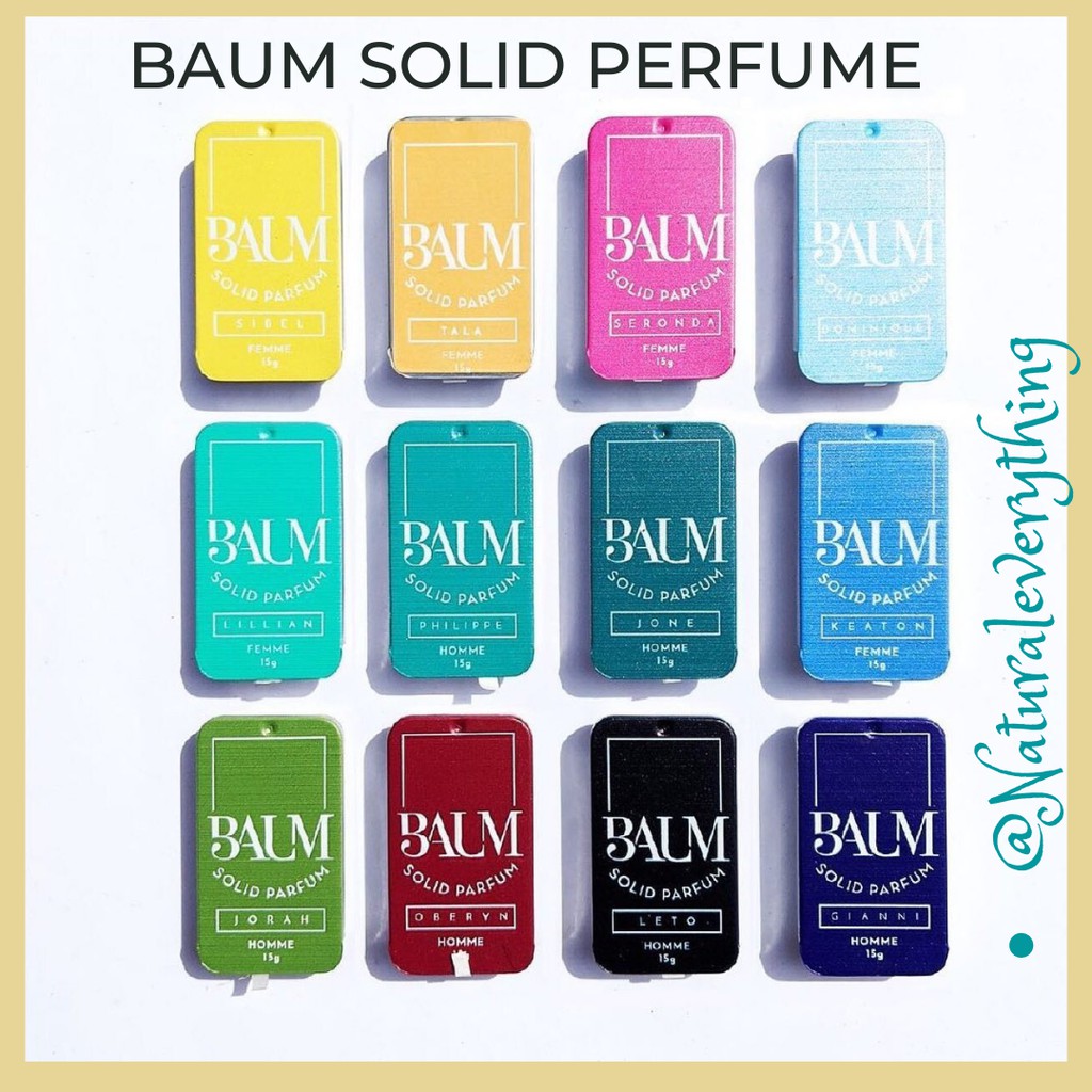 BAUM Solid Perfume 15g All Naturall. Made with Beeswax