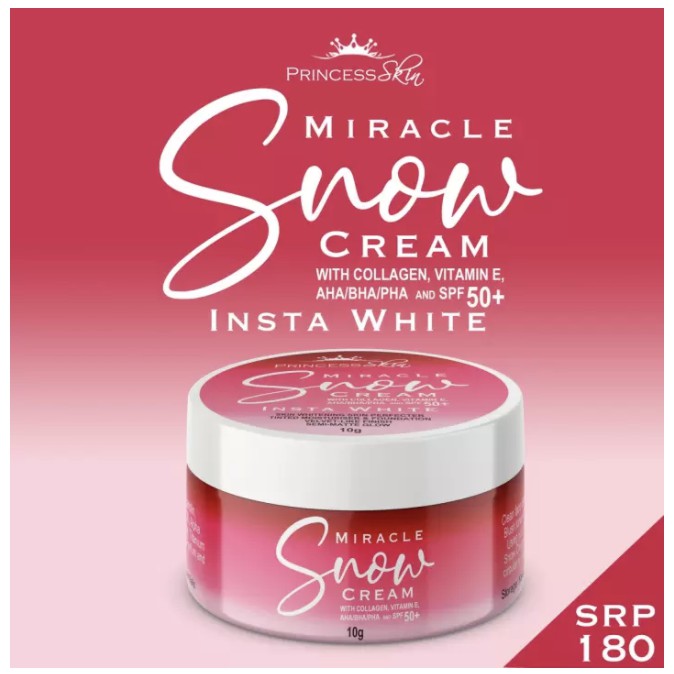 Princess Skin Instant Snow WHITENING Miracle Cream with Collagen 10g ...