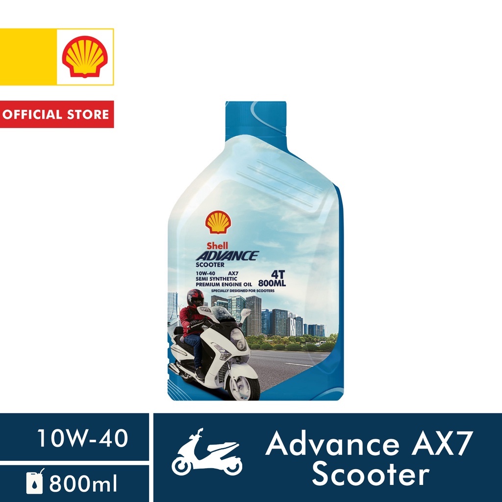 Shell Advance AX7 Scooter 10W40(0.8Liter) Scooter Engine Synthetic