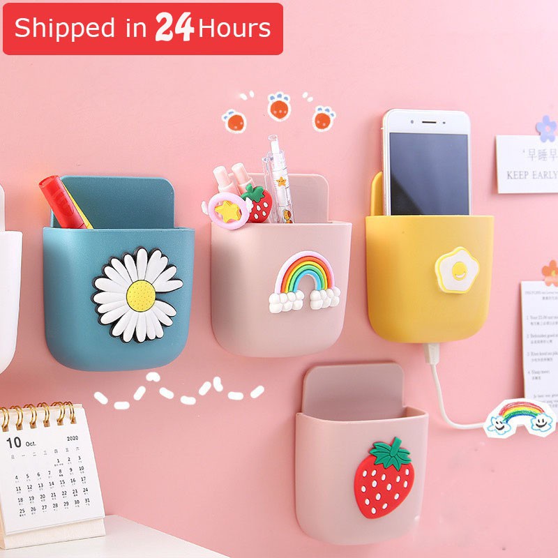 Mobile phone storage box wallmounted storage simple storage rack wallmounted box H* Shopee