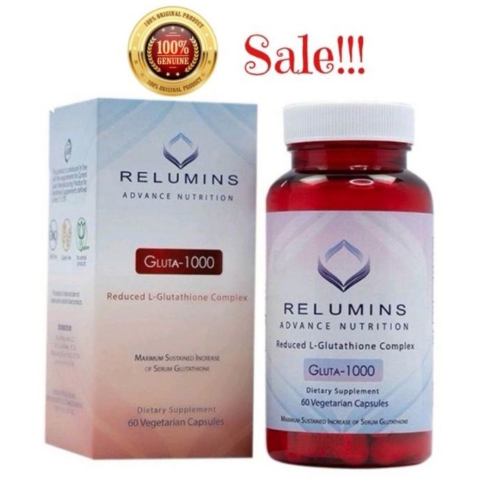 100% Authentic Relumins Glutathione Gluta 1000 Whitening 60 Capsules ...