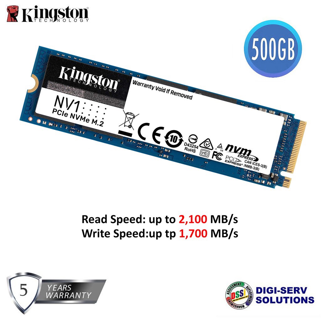 Kingston NV1 500GB M.2 2280 NVMe PCIe SSD (SNVS/500G) | Shopee Philippines