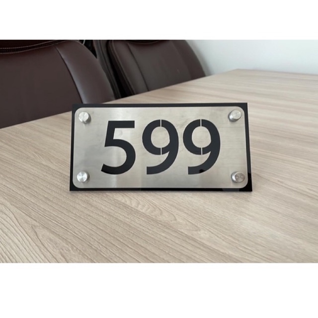Prefabricated House Number Sign Stainless Steel Modern Style Size 10x20