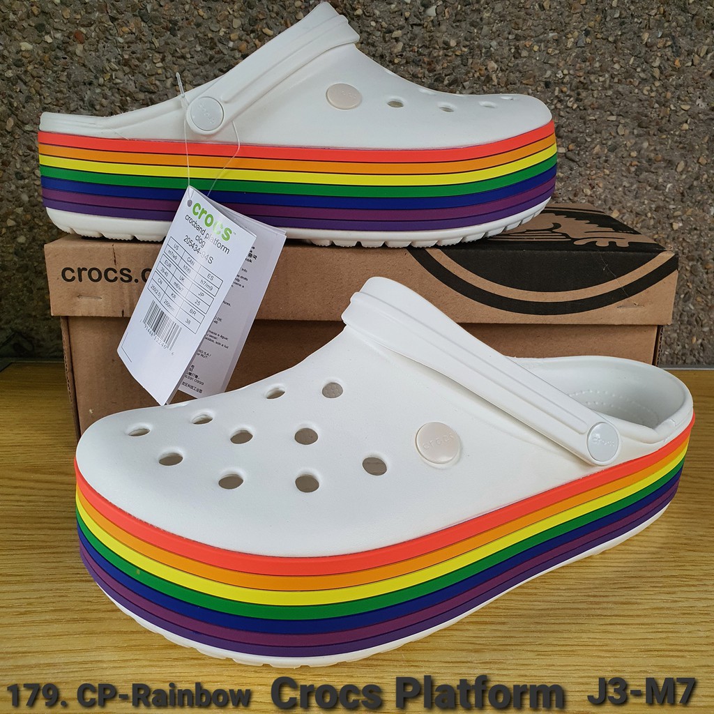 Platform rainbow clearance crocs