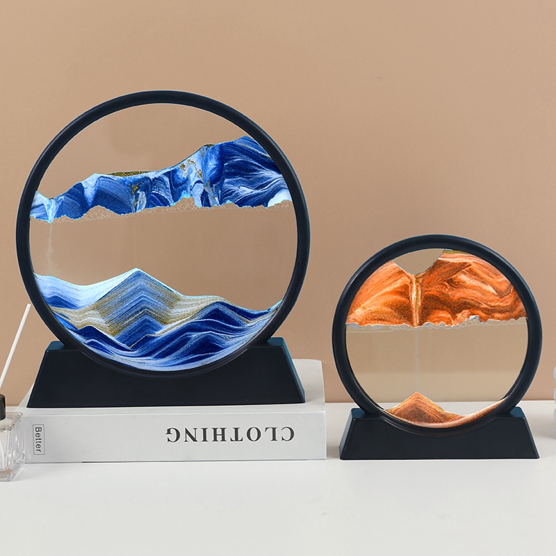 Moving Sand Art Picture Round Glass 3D Deep Sea Sandscape in Motion ...