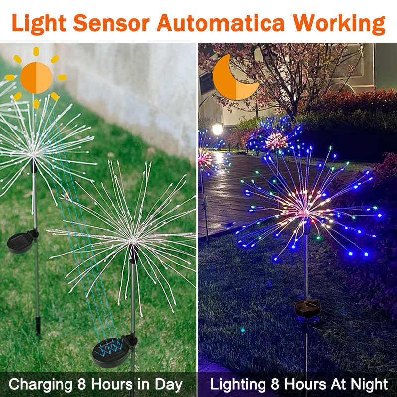 Solar Fireworks LED Garden Lights Outdoor Waterproof LED Firework Lamps ...