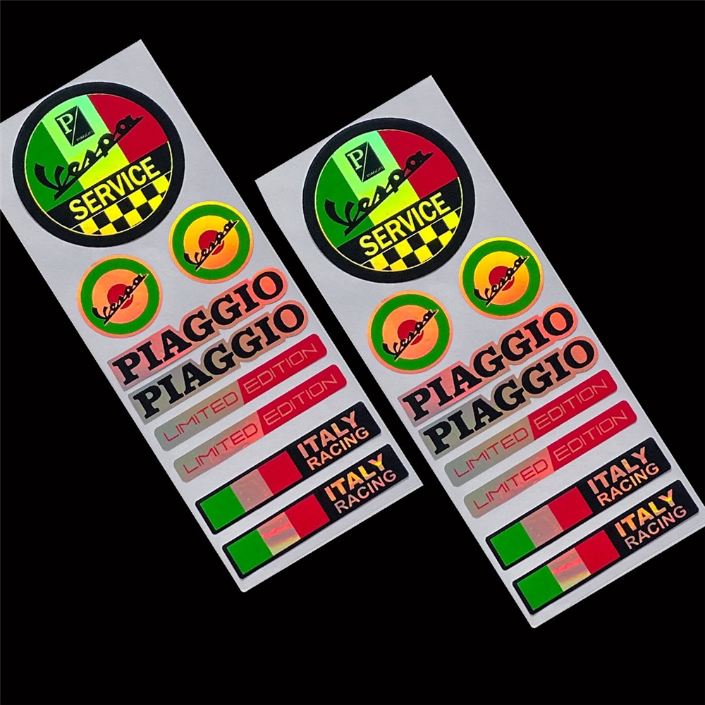 Vespa Limited Edition Laser Rainbow helmet motorcycle moto bike Reflective Sticker Shopee