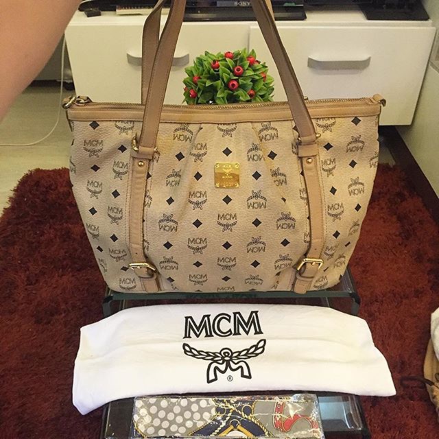 Authentic MCM neverfull zip tote bag