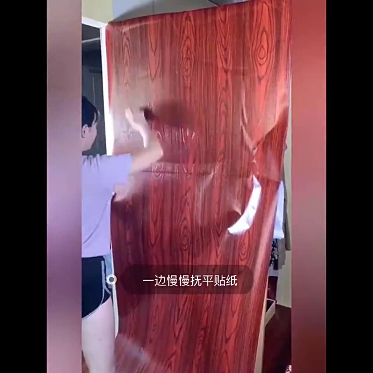 Wood grain door sticker PVC waterproof and oilproof wallpaper thicken ...