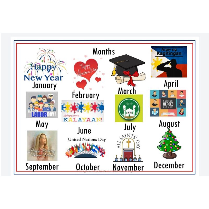 Months of the Year (Days of the Week / Back to Back Laminated A4 ...