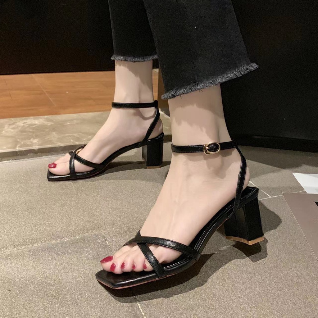 KOREAN Sandals with ankle strap heels For Women red 2.5'' R-006 ...