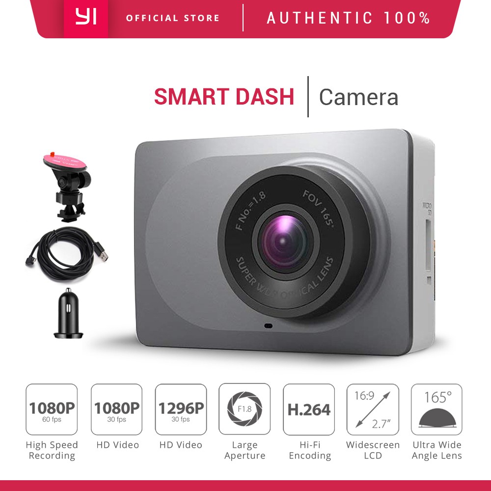 YI Smart Dash Cam With ADAS 2.7" Screen Full HD 1080P 60fps 165 degree