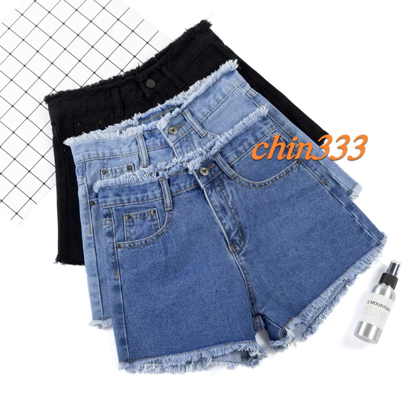 Korea High Waist Short Denim Maong Short for women Shopee Philippines