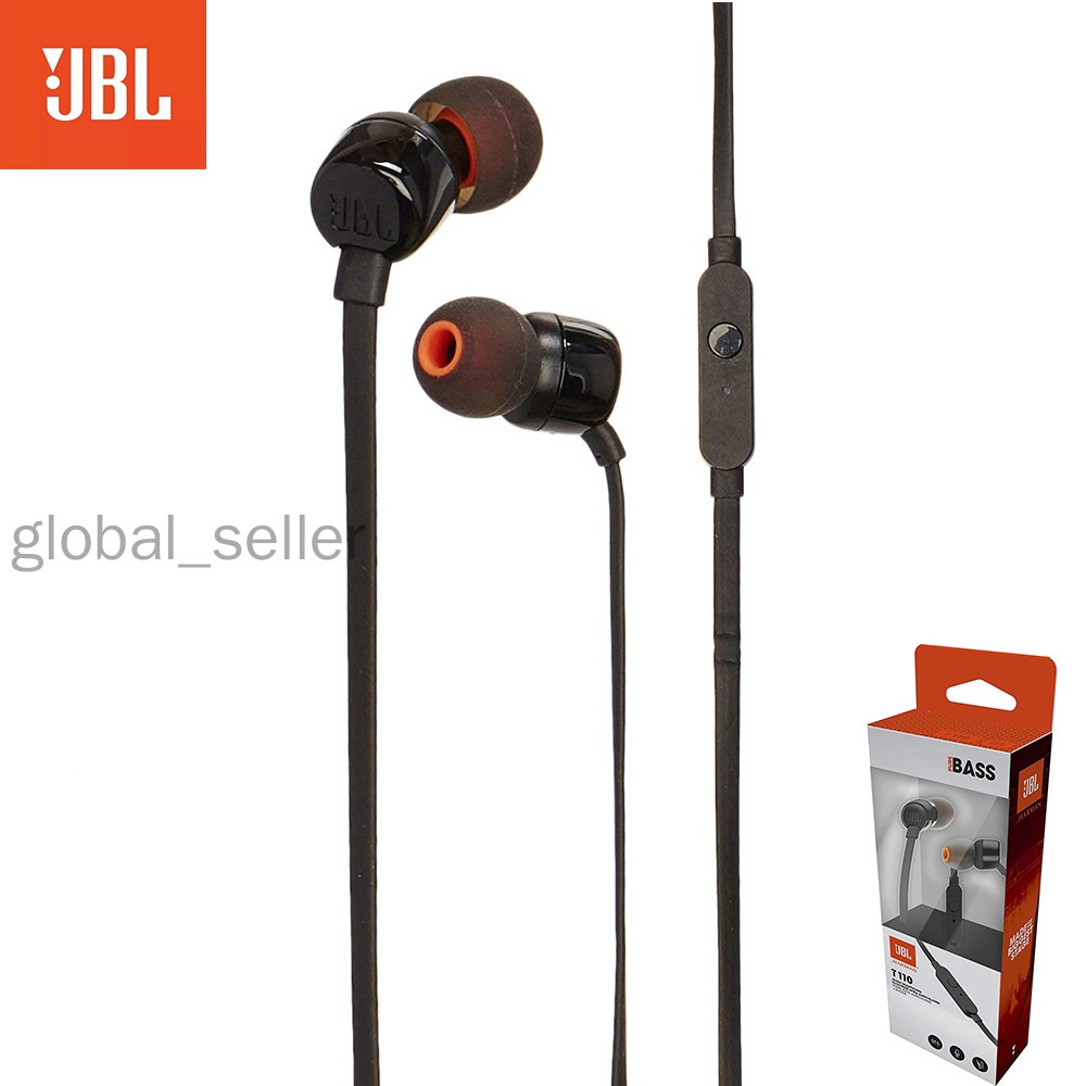 Original JBL T110 3.5mm Wired Earphones Stereo Music Deep Bass Earbuds
