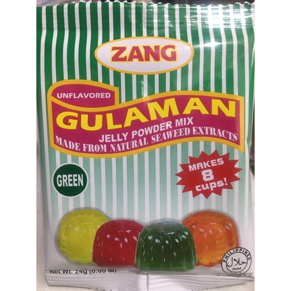 Zang Gulaman Green unflavored jelly powder mix 24g sachet Shopee
