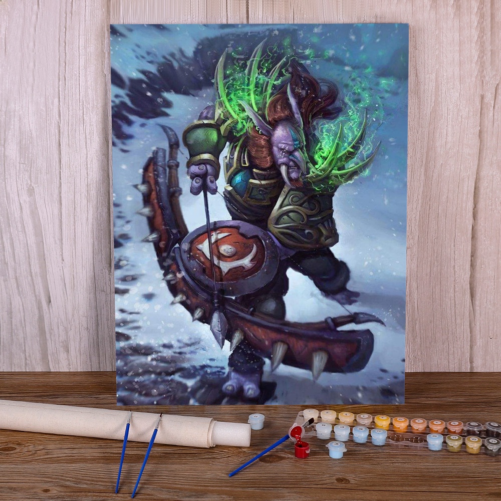 World Of Warcraft Painting By Numbers Kit Acrylic Paints 50*70 Oil