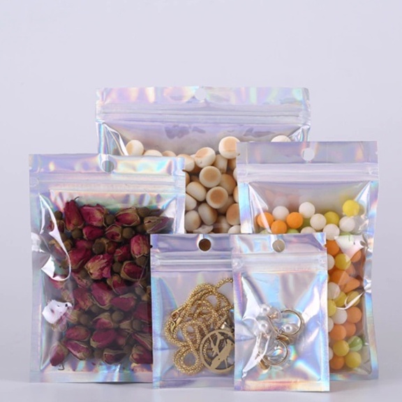 QOJQ.ph (50pcs) Holographic pouch Laser Storage Bag Gift Packaging ...