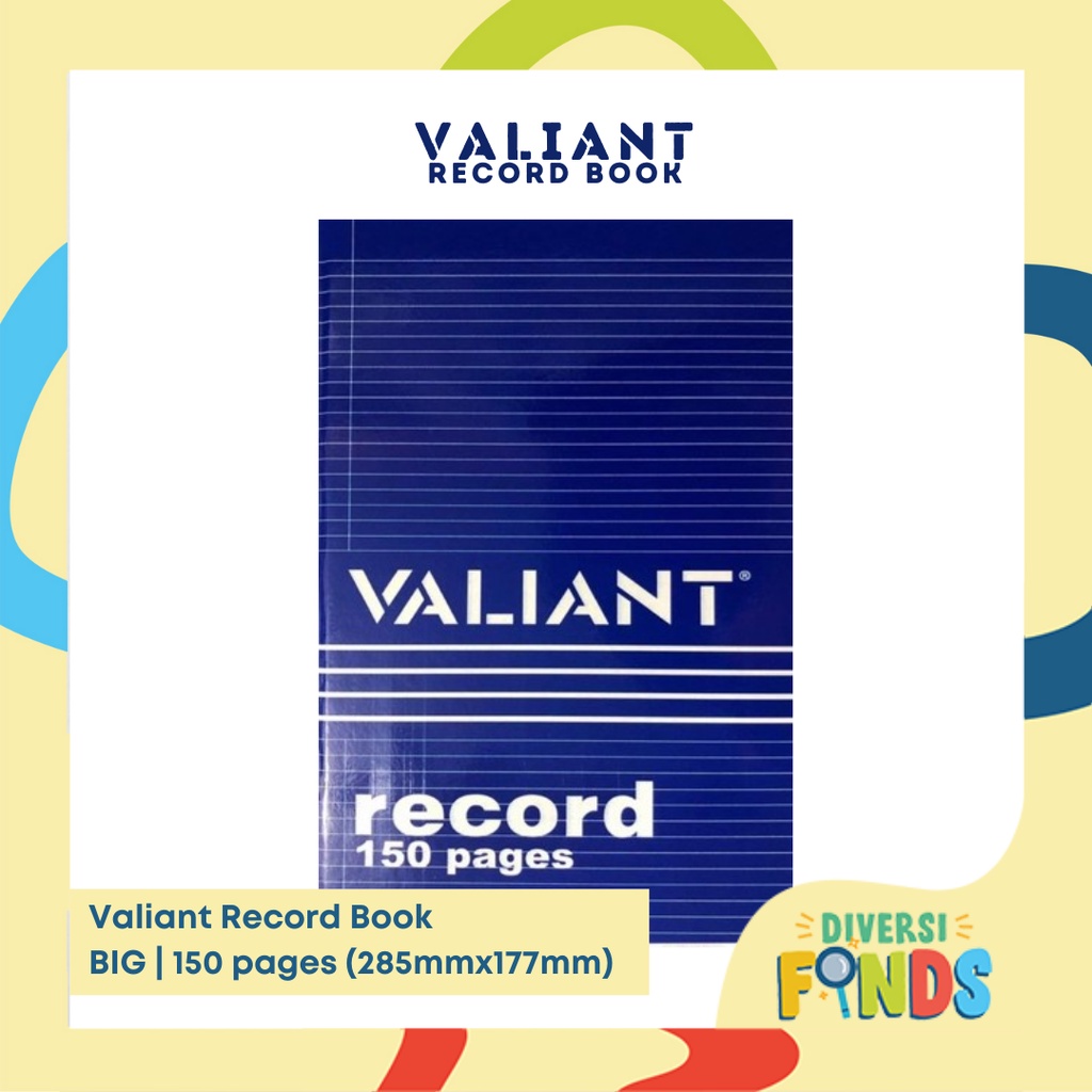 1 pc Valiant or Officemate Record Book Junior / Big Size 150pgs