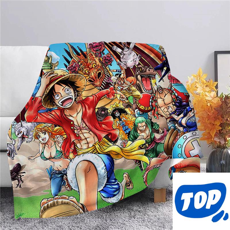 Action Figure Anime One Piece Luffy 3D Printed Plush Flannel Blankets ...