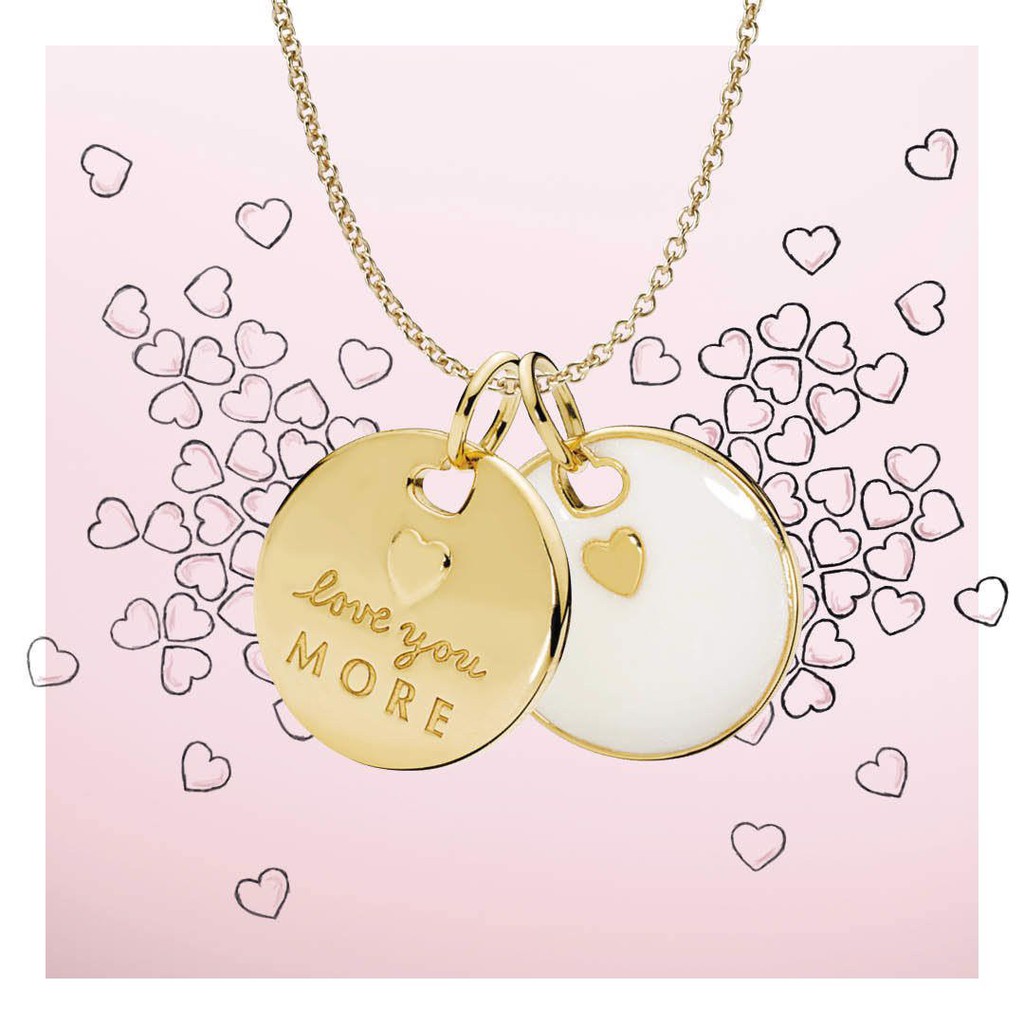 Pan Love Statement Pendant 925 silver gold white heart NECKLACE PENDANT 367351EN23