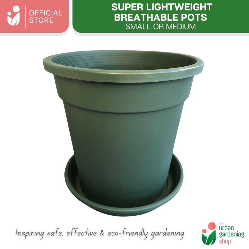 THE URBAN GARDENING SHOP Super Lightweight Breathable Pots with Catch ...