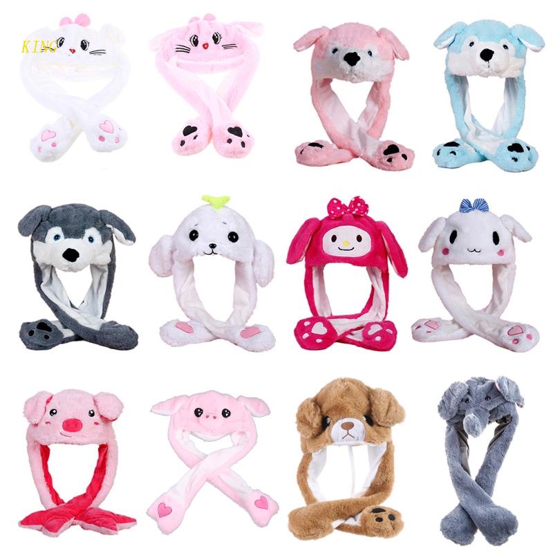KING Plush Animal Hat Dancing Moving Jumping Ears Cartoon Stuffed Toys ...