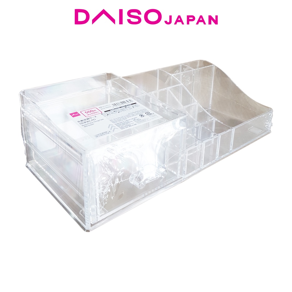 Daiso Clear Makeup Storage Organizer with Drawer Shopee Philippines