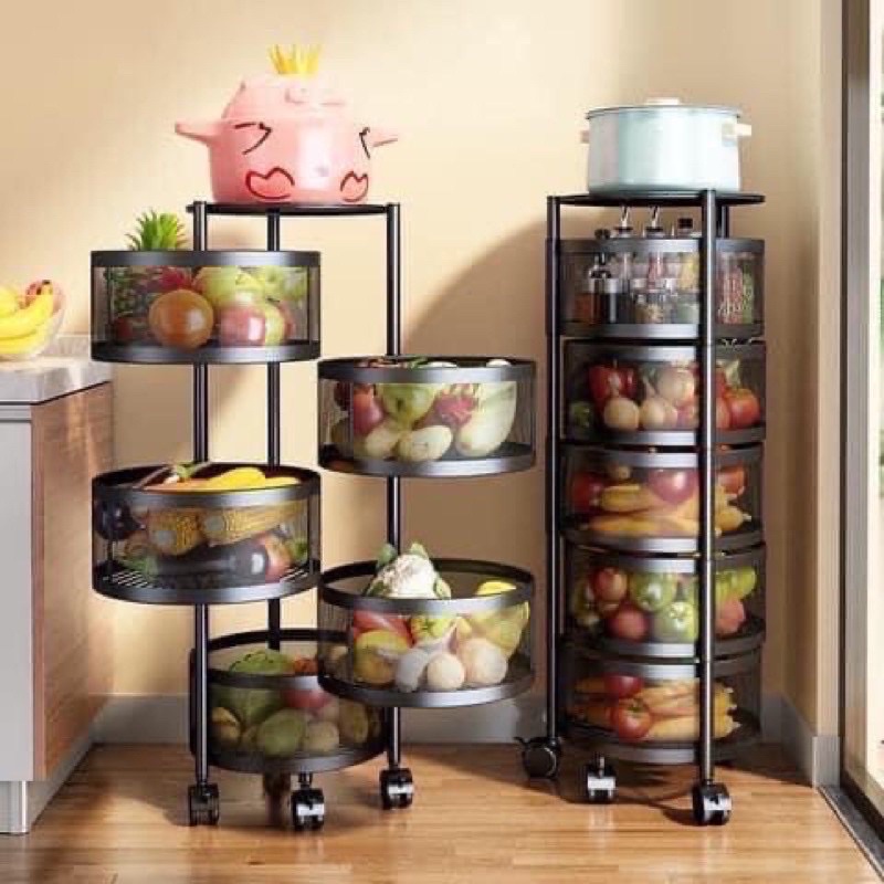Kitchen Basket Rotating Organizer Kitchen Shelf Circular Rotation ...