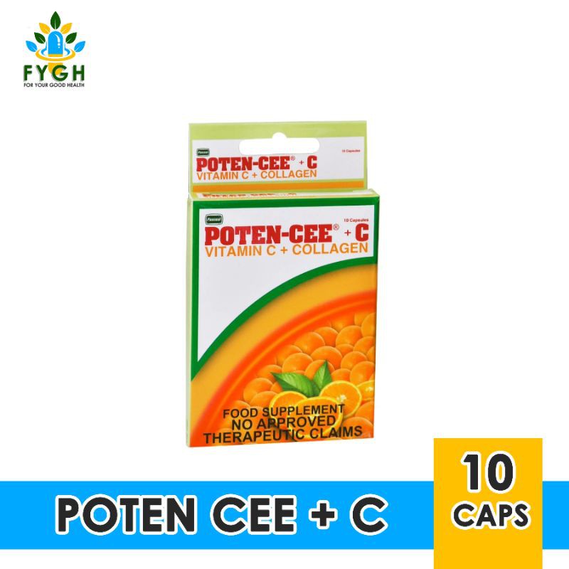 Poten Cee Plus Collagen Ascorbic Acid Vitamin C 10Caps | Shopee Philippines