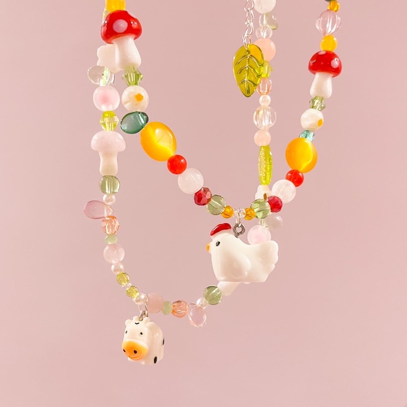 Farmcore Handmade Beaded Necklaces pomelo paints co. Shopee Philippines