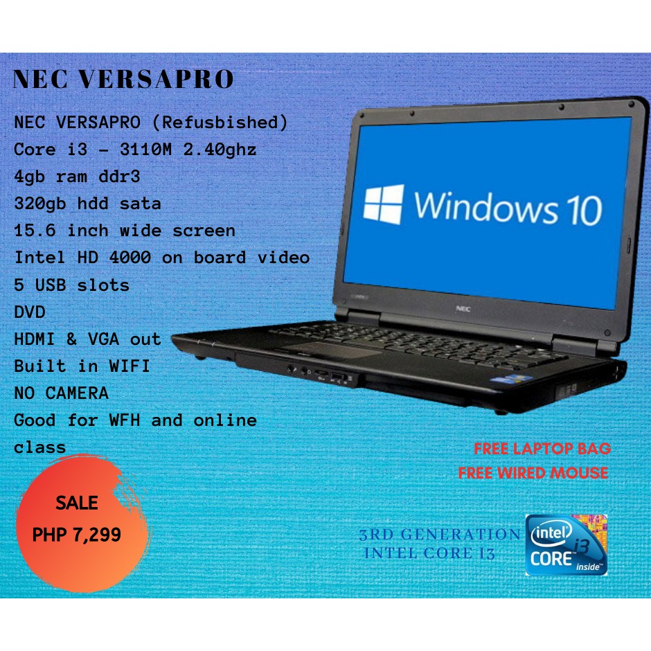 Laptop-NEC VERSAPRO core i3 | Shopee Philippines