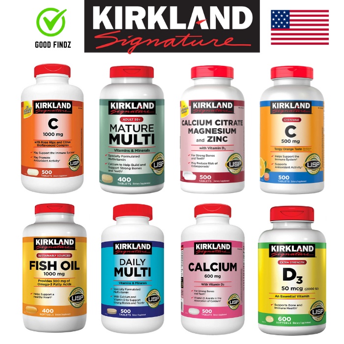 Kirkland Fish Oil Vitamin C Vitamin D3 Daily Multi Mature Multi Calcium