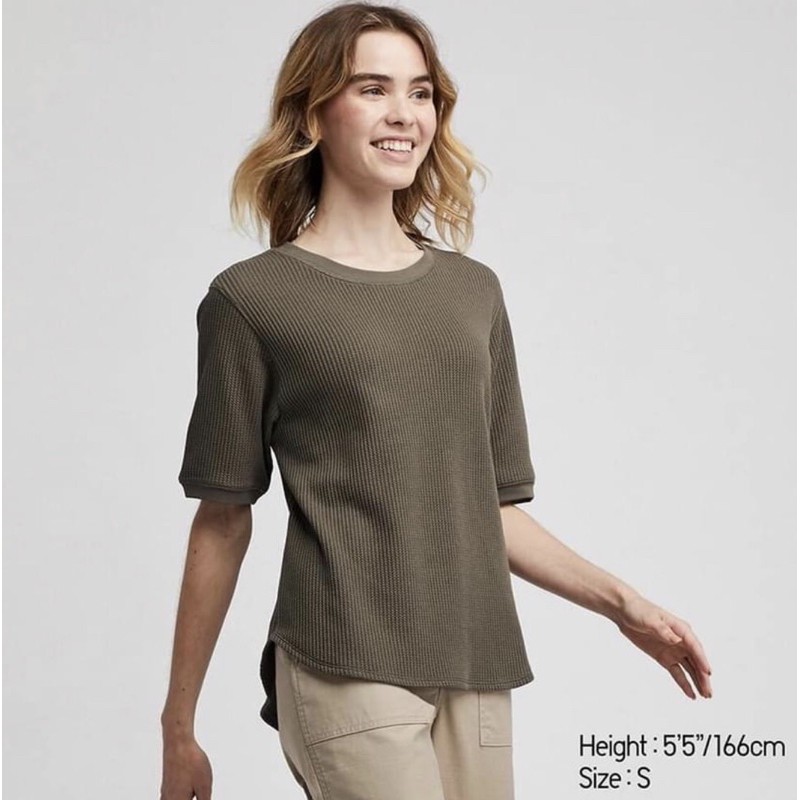 uniqlo waffle shirt women's