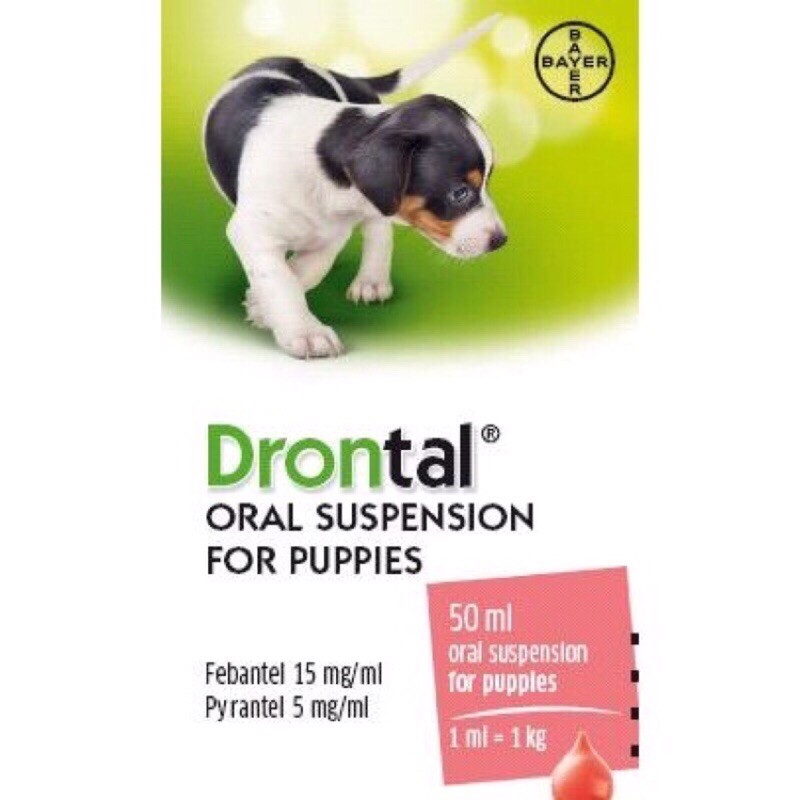 Drontal liquid outlet wormer for puppies