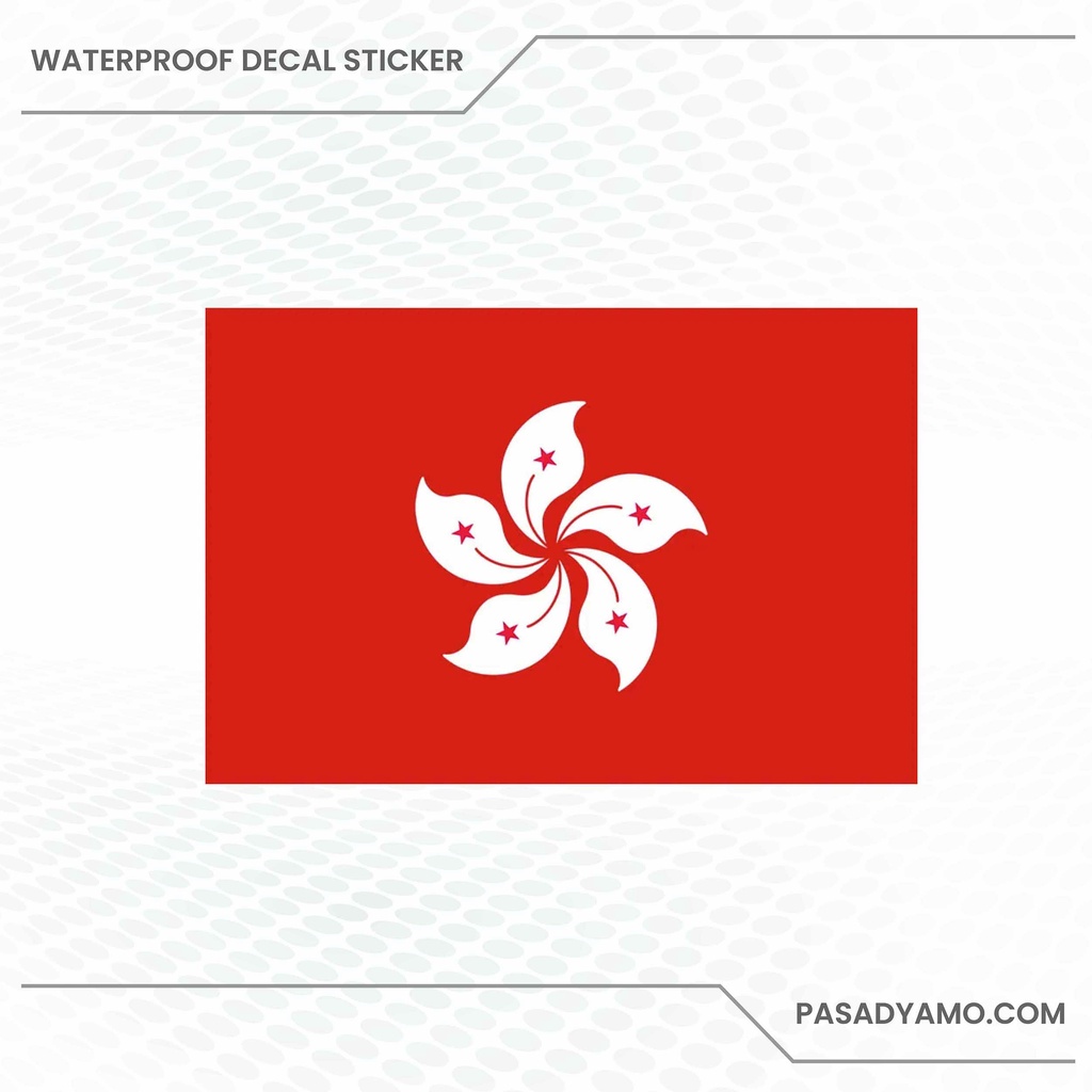 Hong Kong Flag Decal Sticker for Cars Motorcycles Helmets Laptops