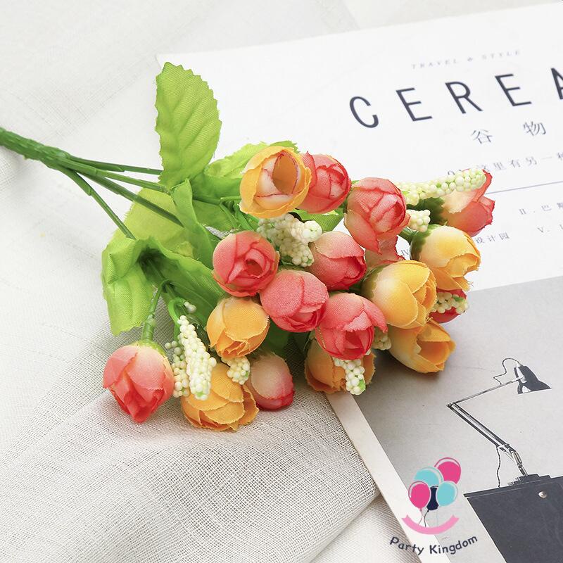 Artificial Fake Rose Bouquet Flower with Leaf Wedding Bouquet DIY