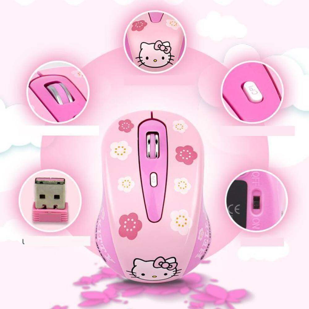 Cute Hello Kitty Pink Wireless Computer Mouse With Mouse Pad Mini Mouse ...