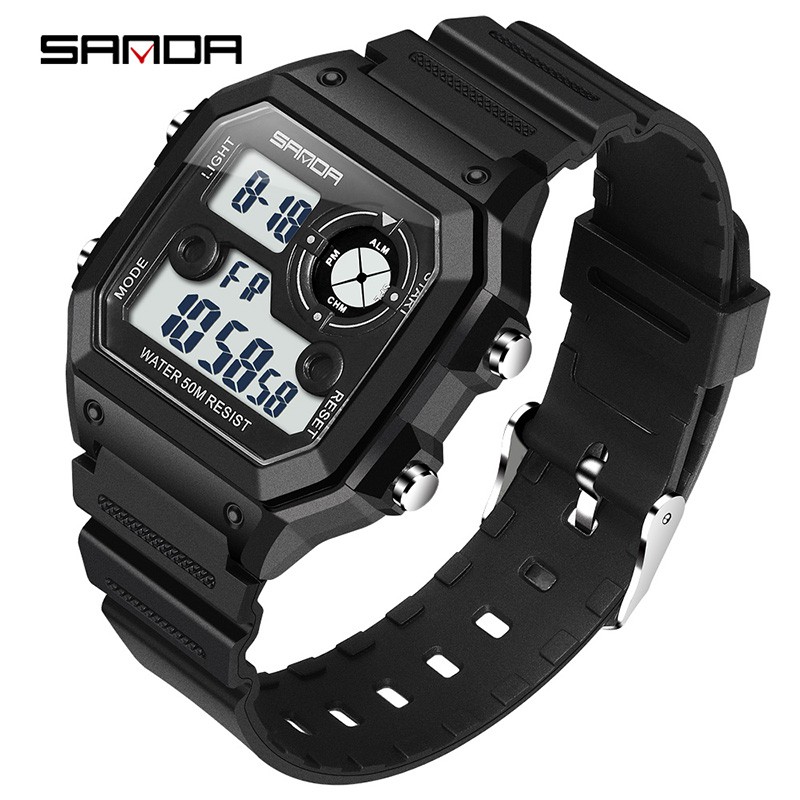 SANDA Brand Men Sports Waterproof Watches Digital Fashion Countdown Men s Military LED Digital Men Watch Shopee Philippines