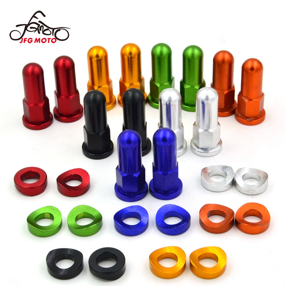 JFG MOTO Motorcycle Red CNC Rim Lock Cover Nuts Washer Security Bolt ...