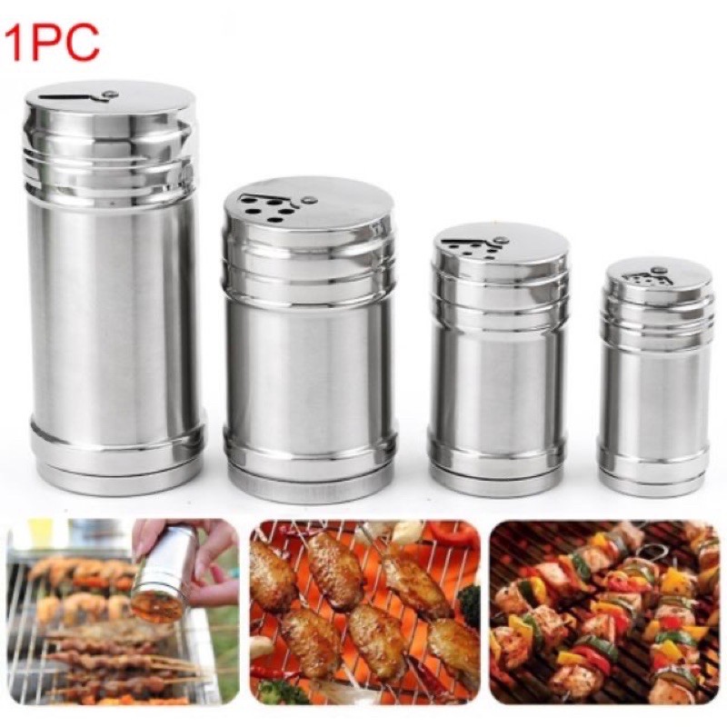 Stainless steel salt and pepper shaker condiments container | Shopee ...