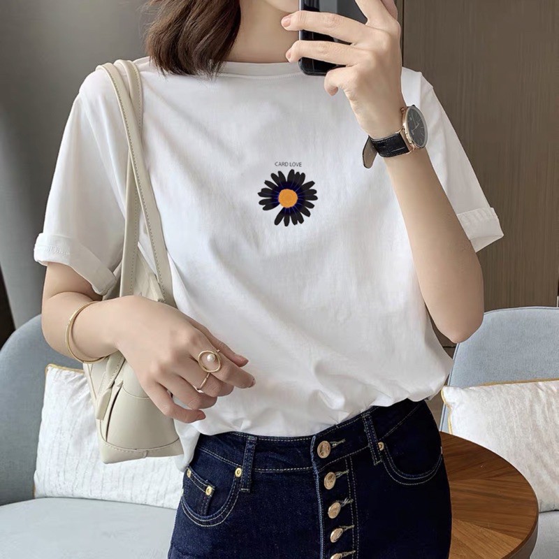 Fashion Korean Tshirt For Women Round Neck Tees Shopee Philippines