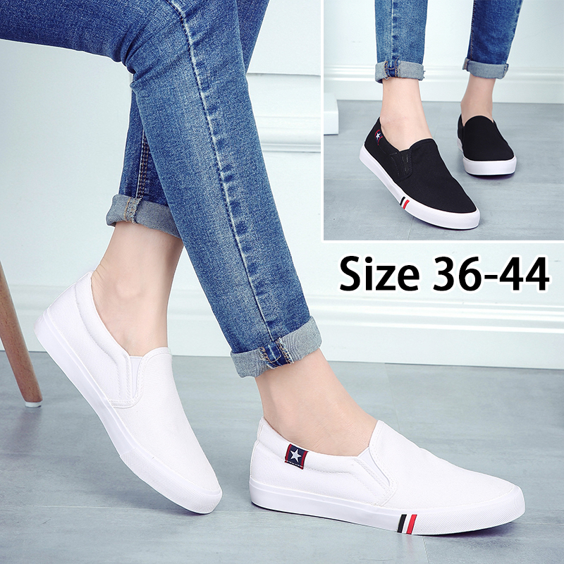 New Fashion Women White Rubber Shoes Korean Couple Sneakers Low Cut School Shoes Big Size Shopee Philippines