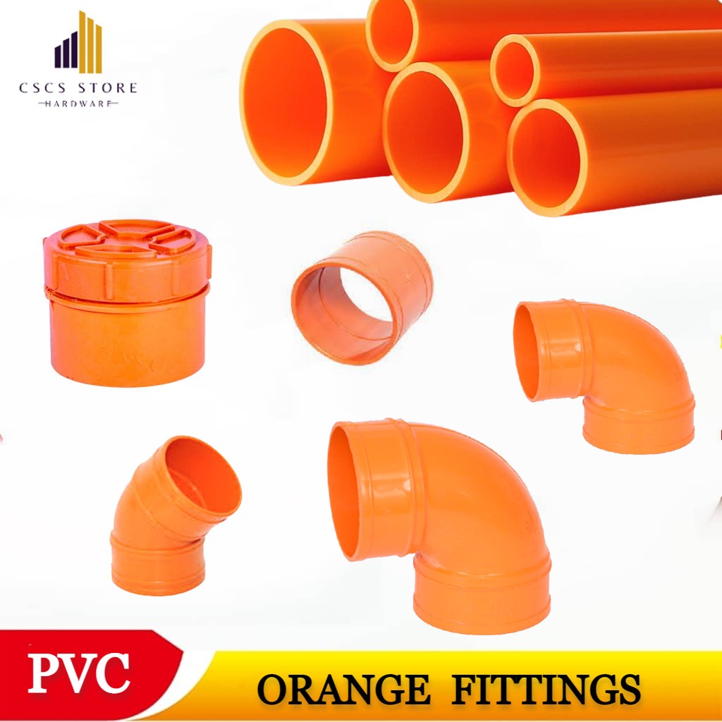 PVC Orange Pipe Fittings EIbow /Clean Out / Coupling 2'' , 3'' , 4'' Shopee Philippines