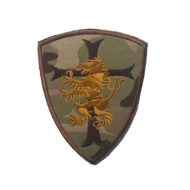 thumbnail image 2 of Knights Templar Shield Iron-On Embroidered Patch – Crusades Flag For Backpack, Jacket, Apparel 2 of 5