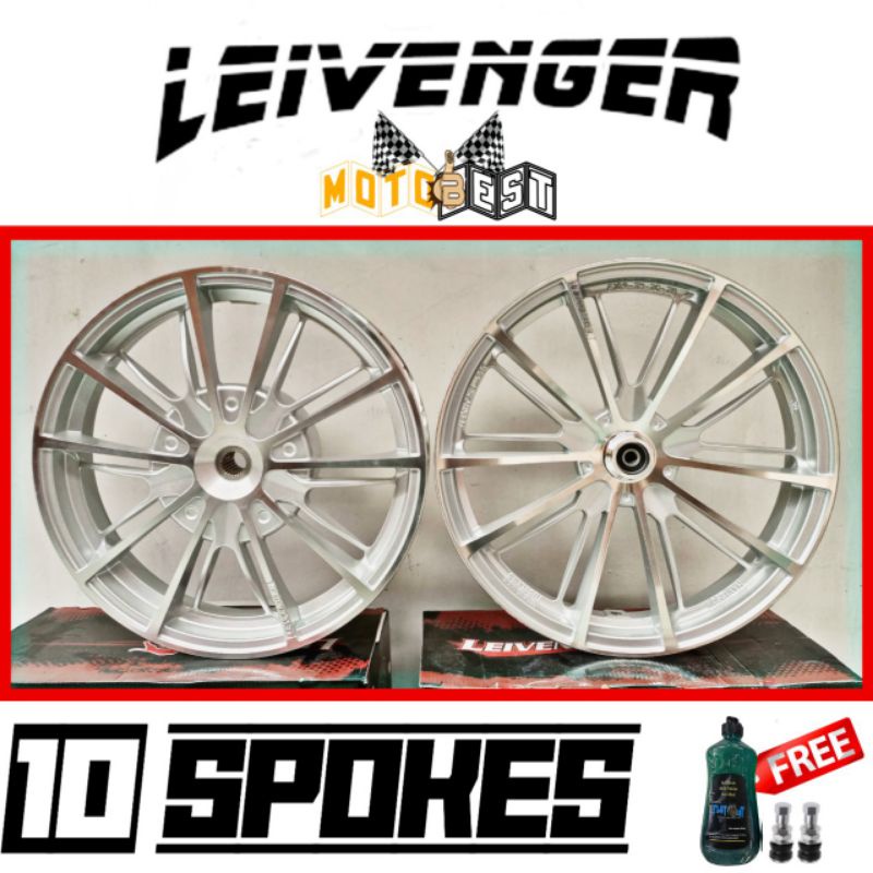 LEIVENGER 10 Spokes Motorcycle Mags For Honda Beat and Click w/ Free