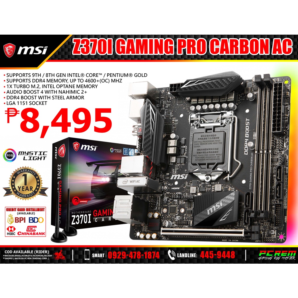 Z370i gaming pro hot sale carbon ac