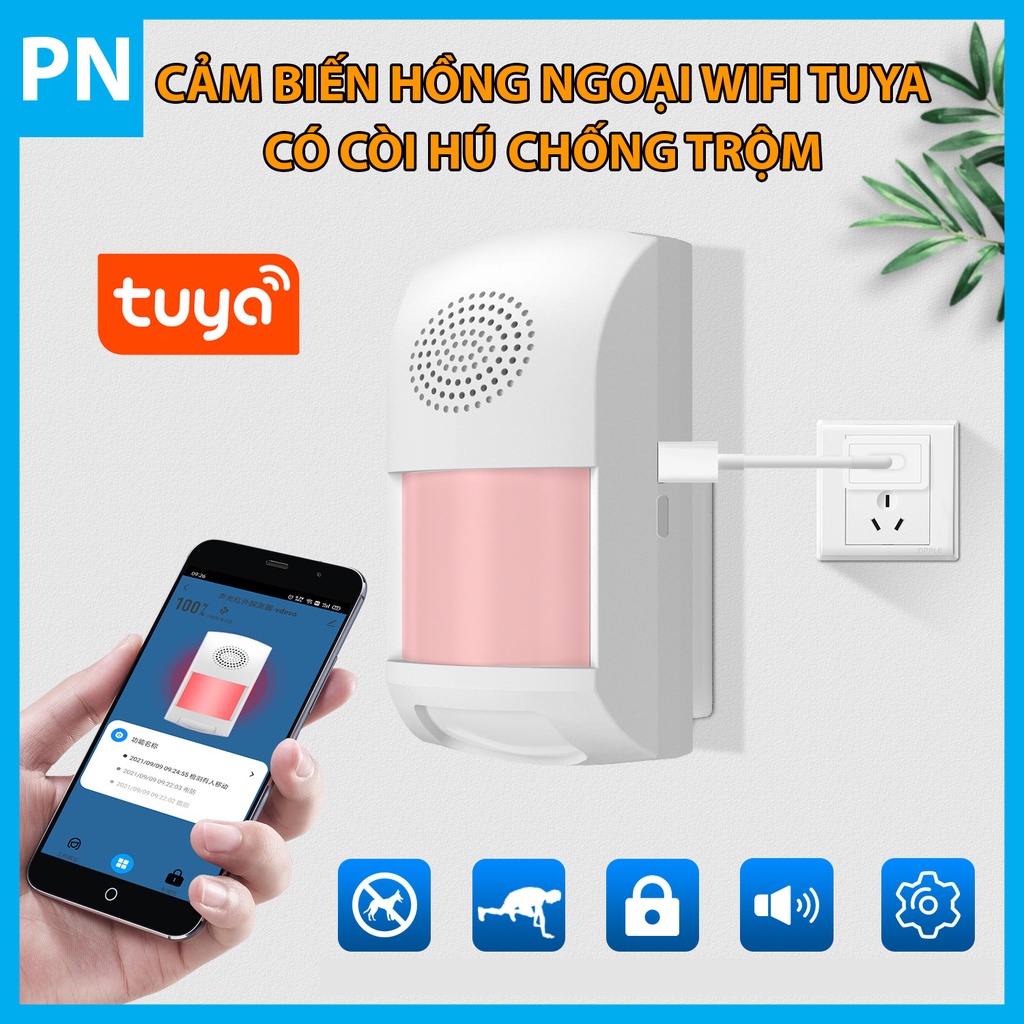 Tuya Wifi infrared sensor with siren, antitheft alarm Shopee Philippines